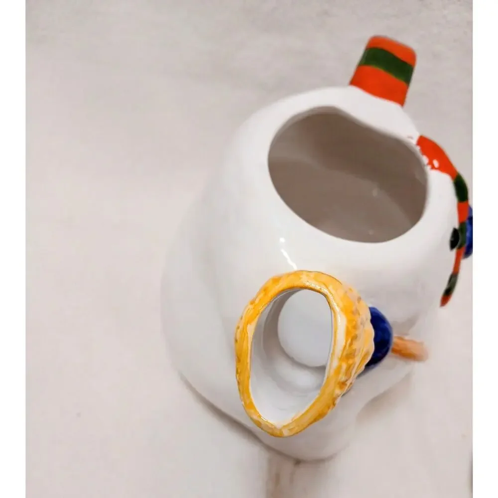 Cooks Club Frosty SNOWMAN TEAPOT Hot Chocolate Server Christmas‎ Holiday Ceramic